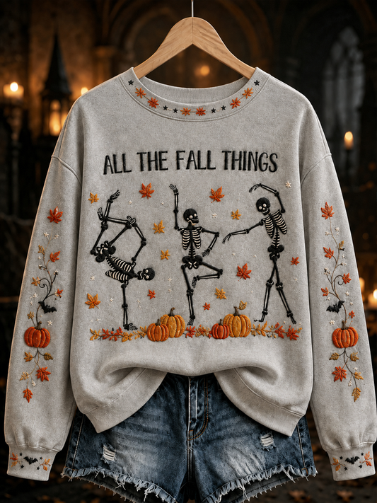 Women's All the FALL THINGS Printed Regular Sweatshirt