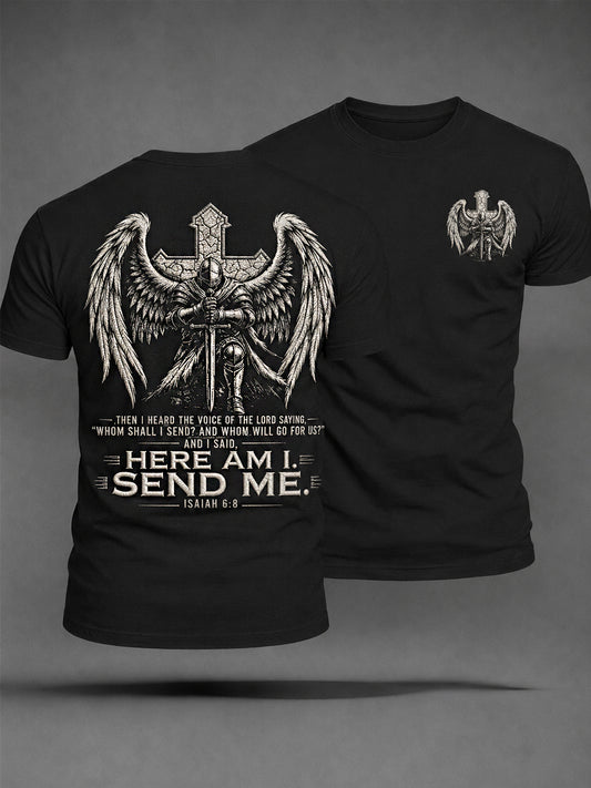 Men's Here Am I. Send Me. Isaiah 6:8 Print Casual Tee