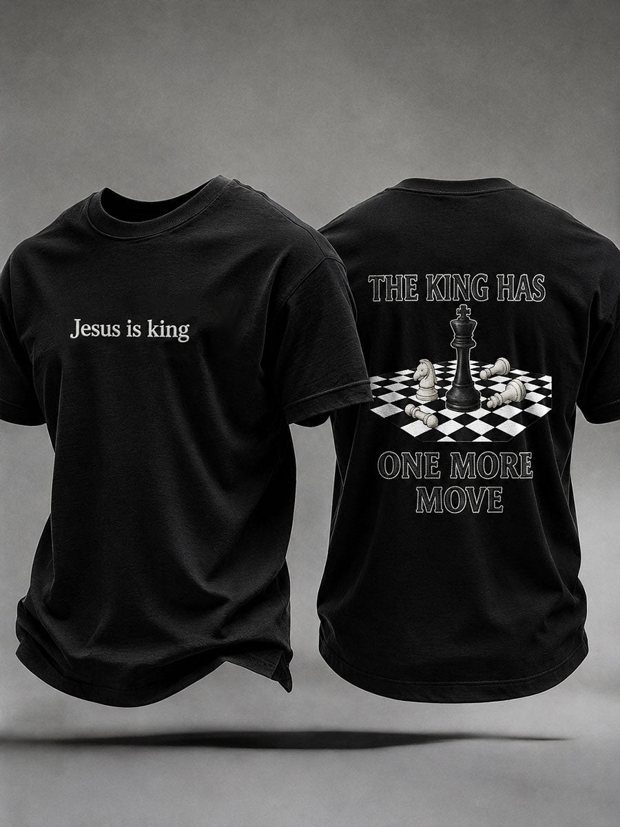 Men's The King Has One More Move Faith Christian Casual T-shirt