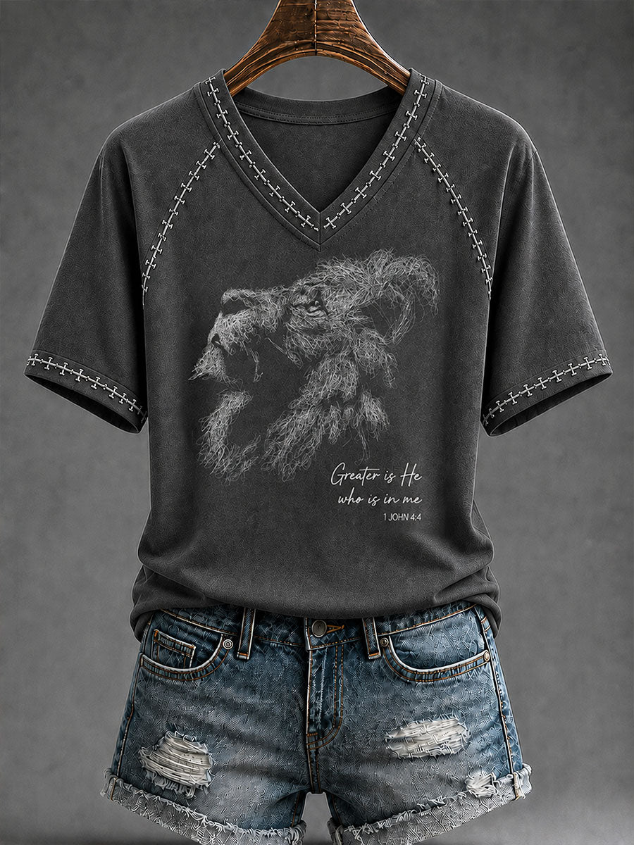 Women's Jesus Line Faith Christian Casual T-shirt
