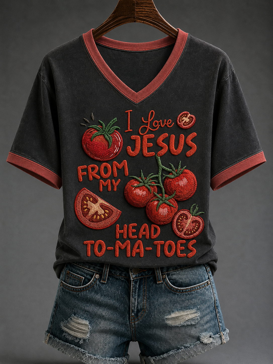 Women's I love Jesus From My Head‑Tomatoes Short-sleeved T-shirt