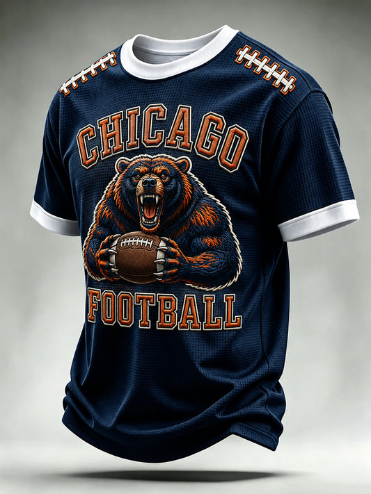 Men's Football Gameday Gift For Football Fans Casual Waffle Tee