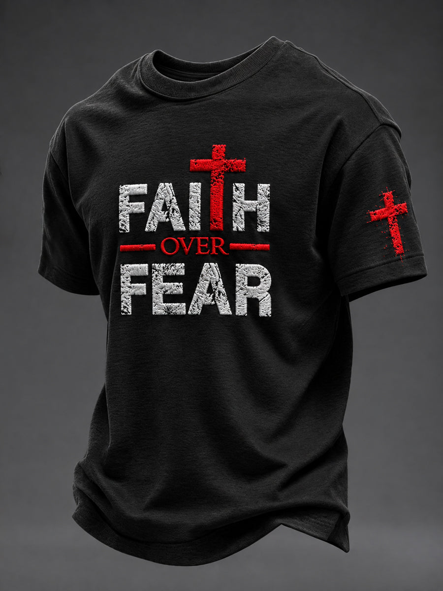 Men's FAITH OVER FEAR Printed T-shirt