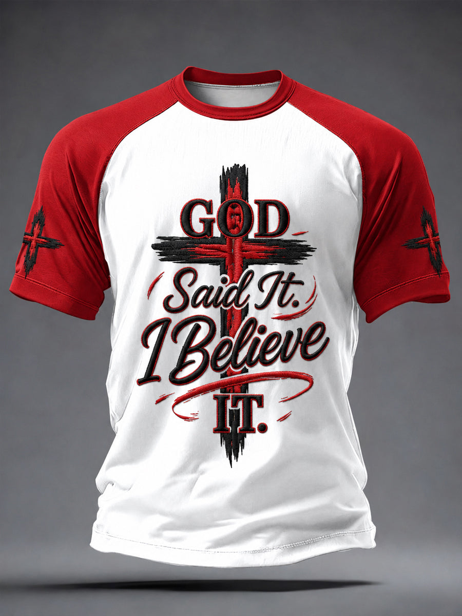 Men's Faith"GOD Said It. I Believe IT." Printed Casual short sleeves t-shirt
