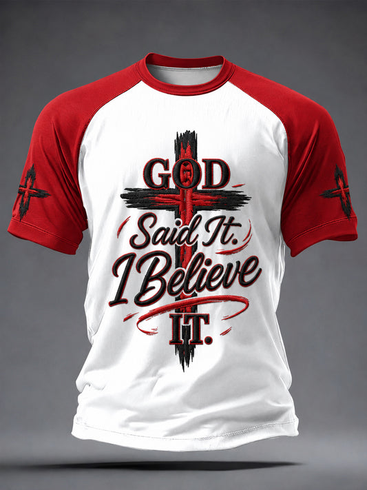 Men's Faith"GOD Said It. I Believe IT." Printed Casual short sleeves t-shirt