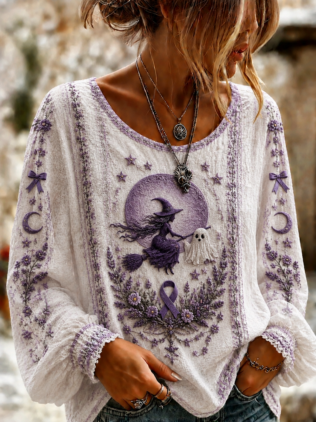 Women's Alzheimer's Awareness Cotton-Linen Shirt