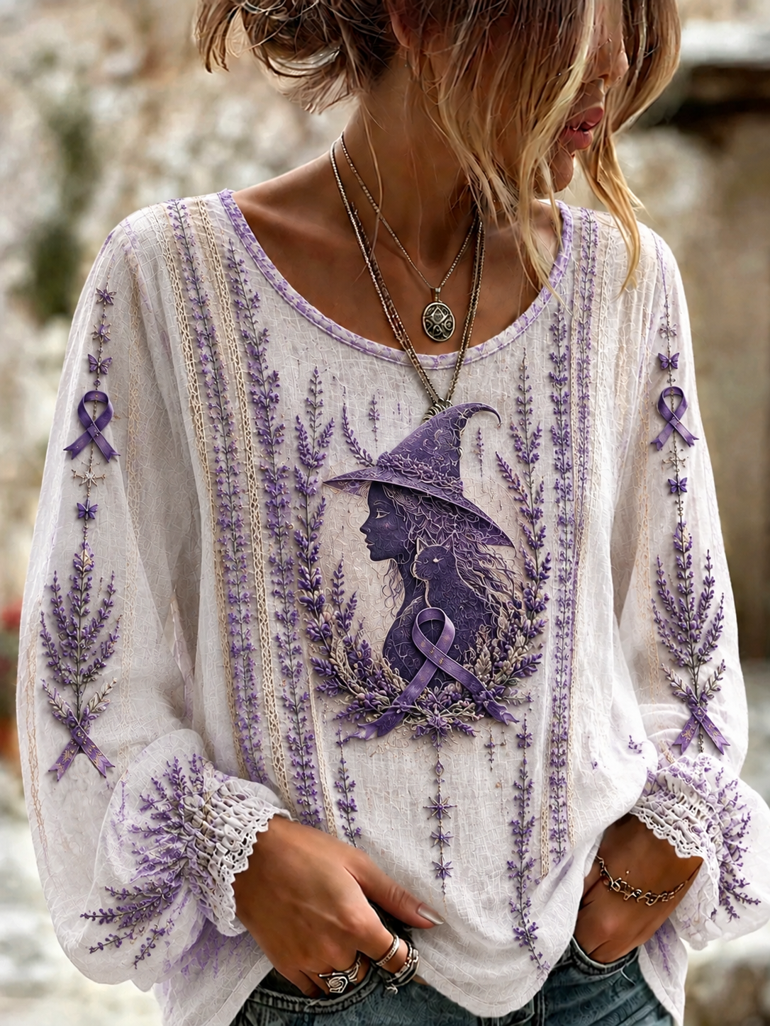 Women's Alzheimer's Awareness Cotton-Linen Shirt