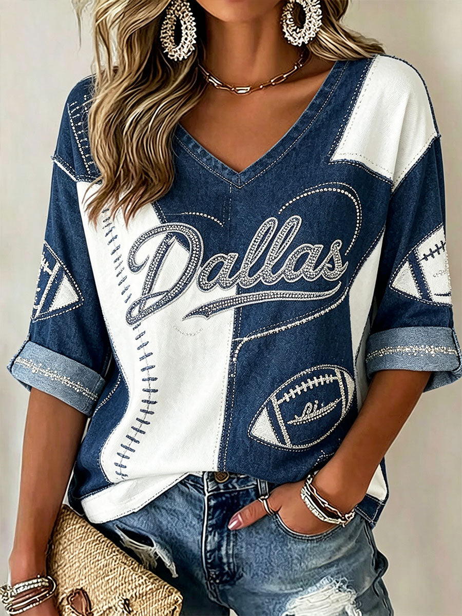 Women's Football Gameday Gift For Football Fans Casual  T-Shirt