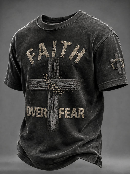 Men's “FAITH OVER FEAR” Printed T-shirt