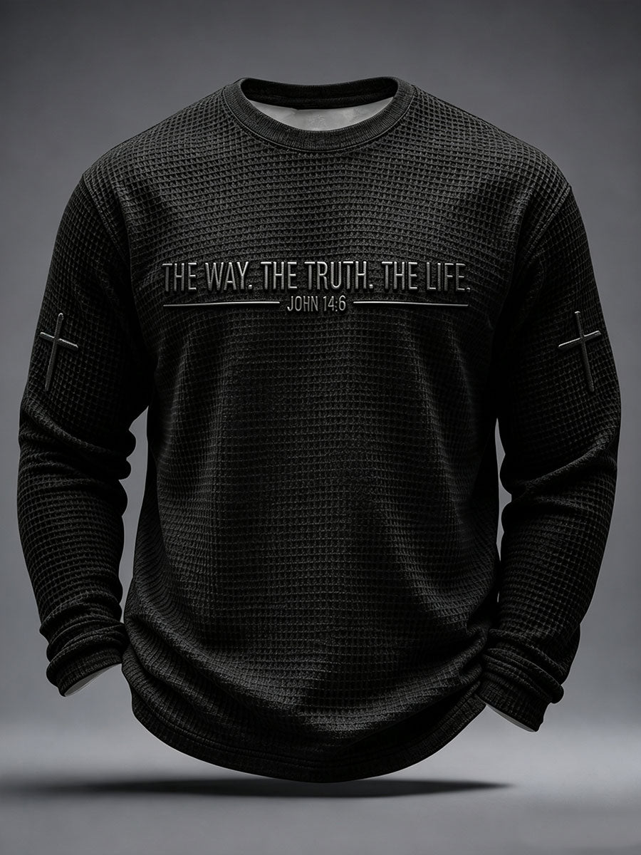 Men's The Way The Truth The Life Waffle Long Sleeve T-Shirt