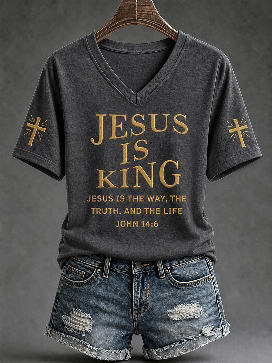 Women's Jesus The Way The Truth The Life Print Casual Tee