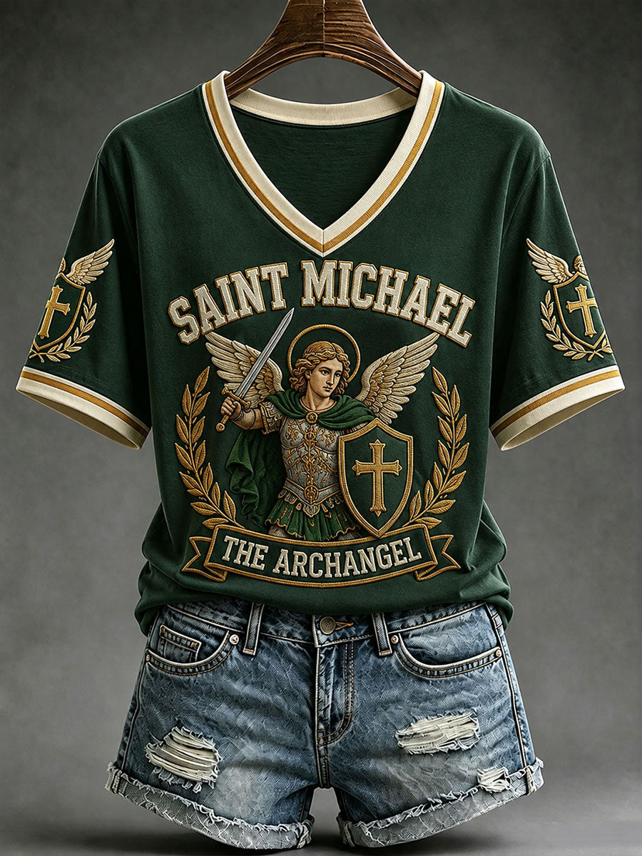 Women's Saint Michael The Archangel Short-sleeved T-shirt