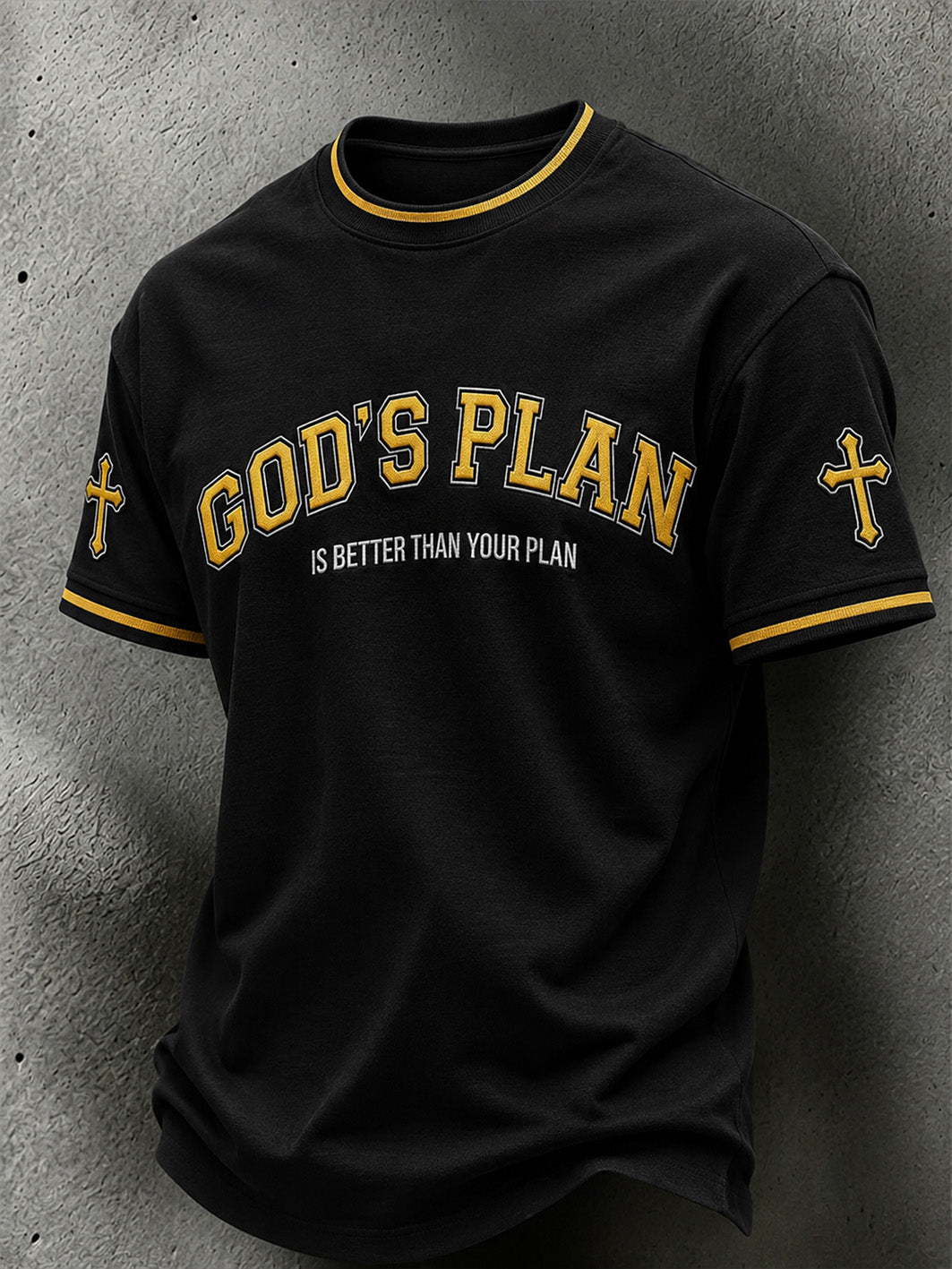 Men's faith-themed pattern printed causal short sleeves T-shirt