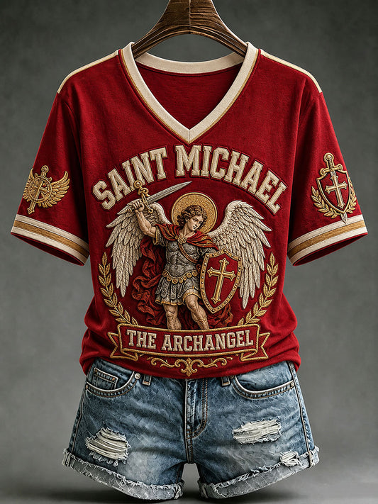 Women's Saint Michael The Archangel Short-sleeved T-shirt