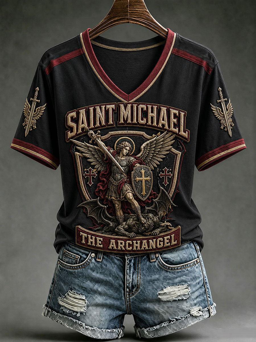Women's Saint Michael The Archangel Short-sleeved T-shirt