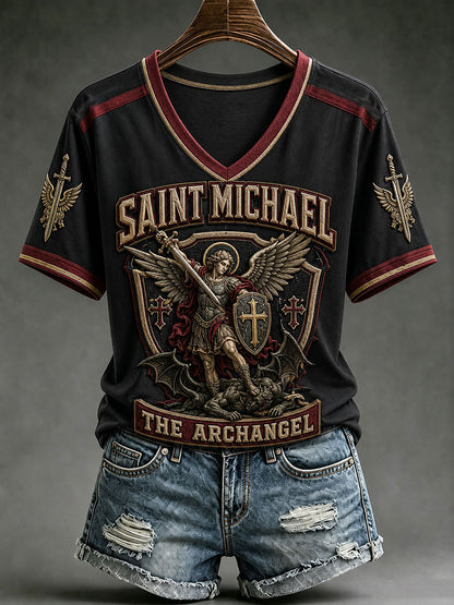 Women's Saint Michael The Archangel Short-sleeved T-shirt