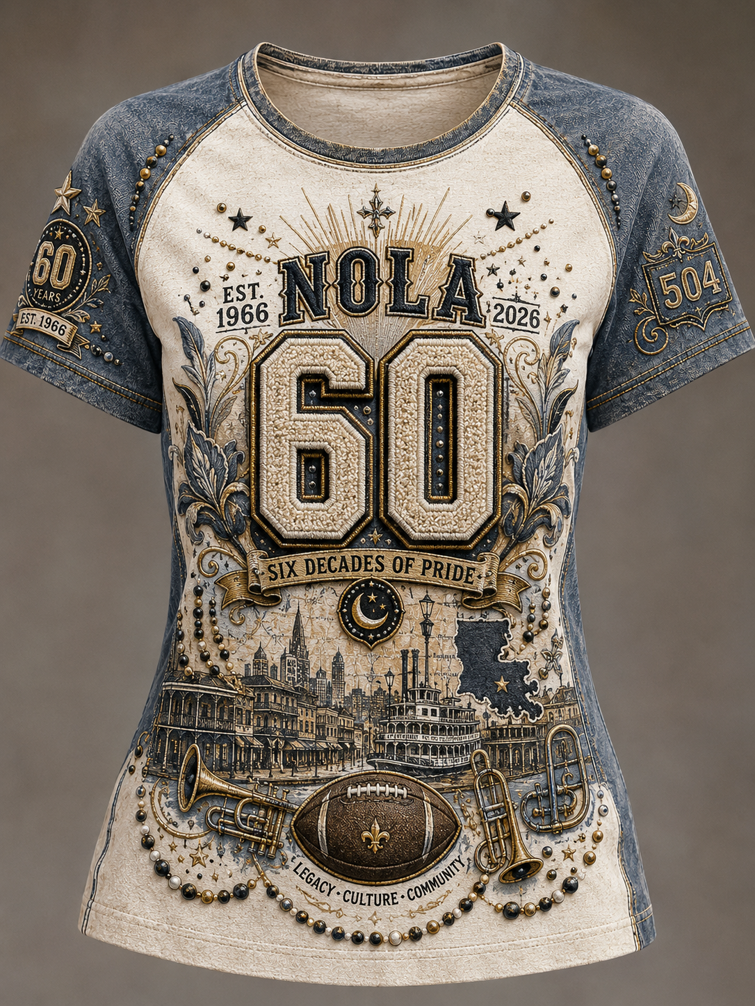 Women's New Orleans Saints Round Neck Short Sleeve T-Shirt