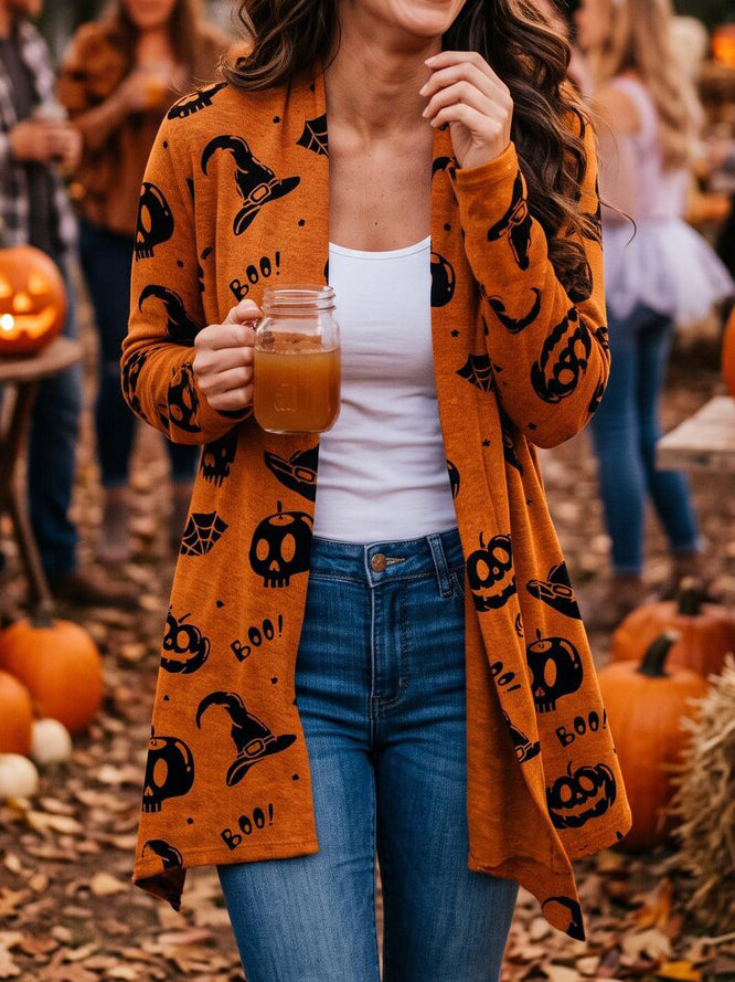 Women's Halloween Printed Cozy Cardigan