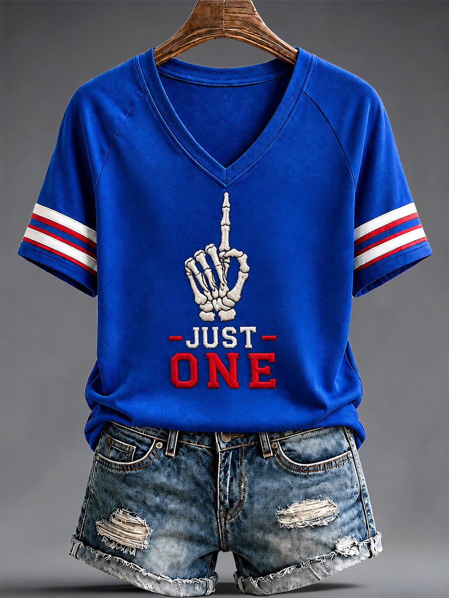 Women's Football Lover Buffalo Print V-Neck Tee