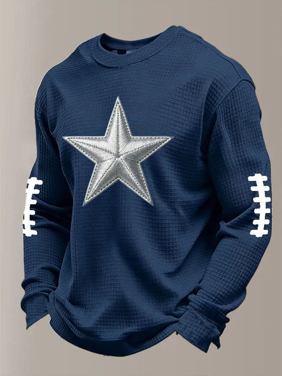 Men's Football Waffle Long Sleeve T-Shirt