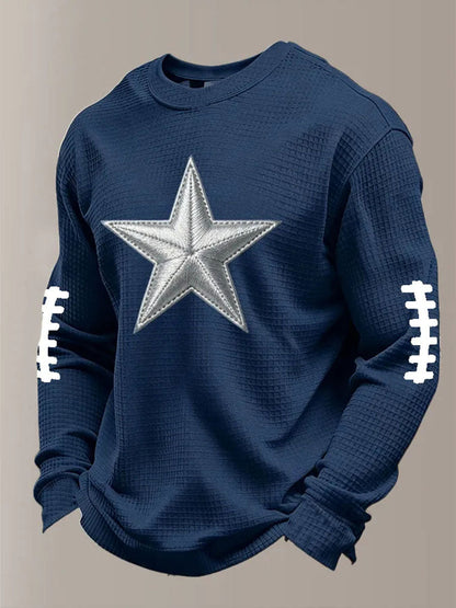 Men's Football Waffle Long Sleeve T-Shirt