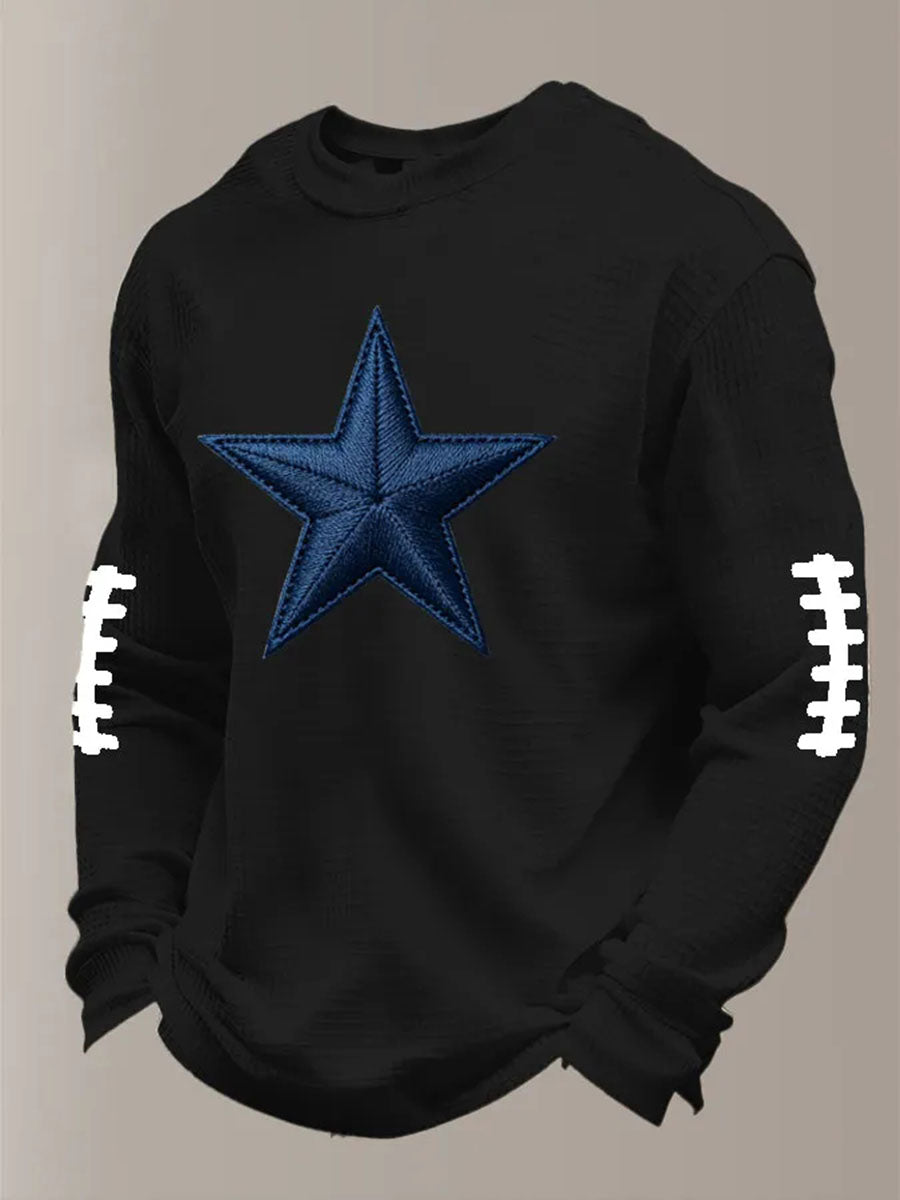 Men's Football Waffle Long Sleeve T-Shirt