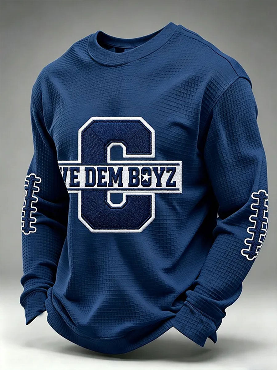 Men's Football Waffle Long Sleeve T-Shirt