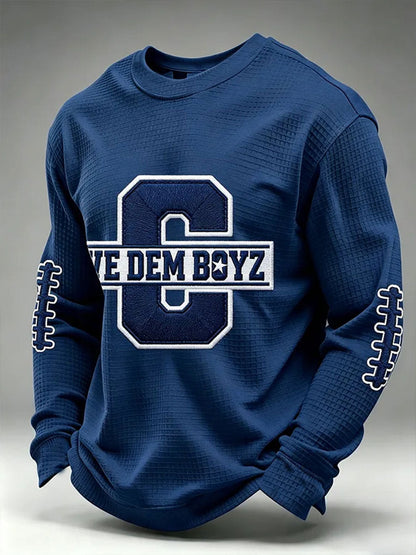 Men's Football Waffle Long Sleeve T-Shirt