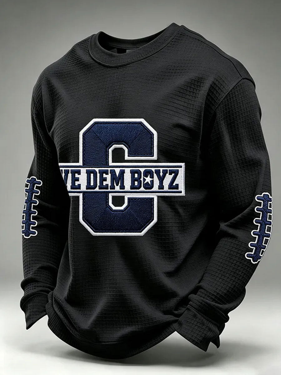 Men's Football Waffle Long Sleeve T-Shirt