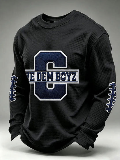 Men's Football Waffle Long Sleeve T-Shirt