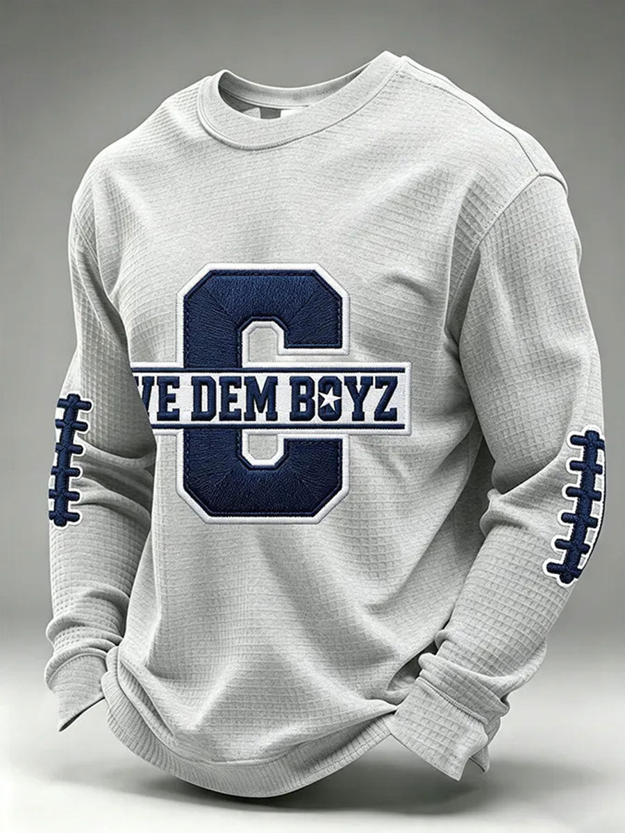 Men's Football Waffle Long Sleeve T-Shirt