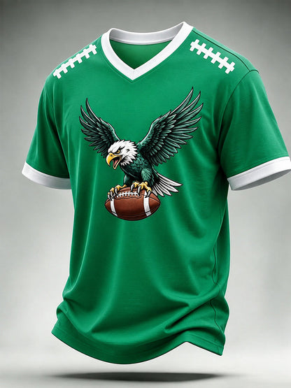 Men's Football Gameday Gift For Football Fans Casual V-Neck Tee