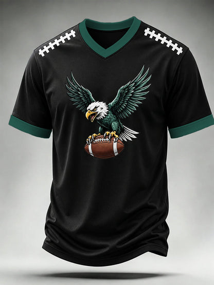 Men's Football Gameday Gift For Football Fans Casual V-Neck Tee