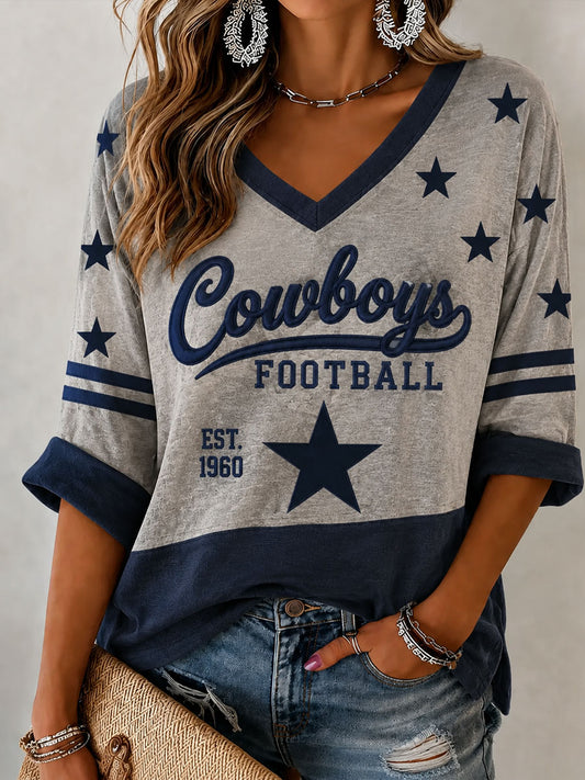 Women’s Rugby Dallas Printed Casual T-Shirt