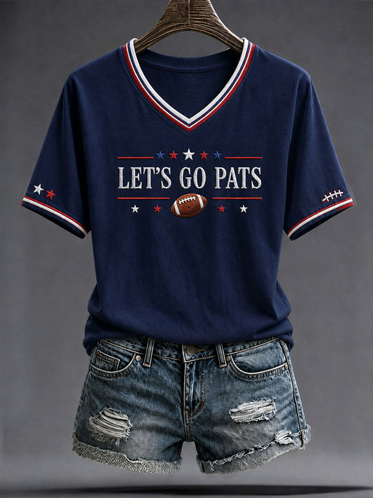 Women's Football Print Short-sleeved T-shirt