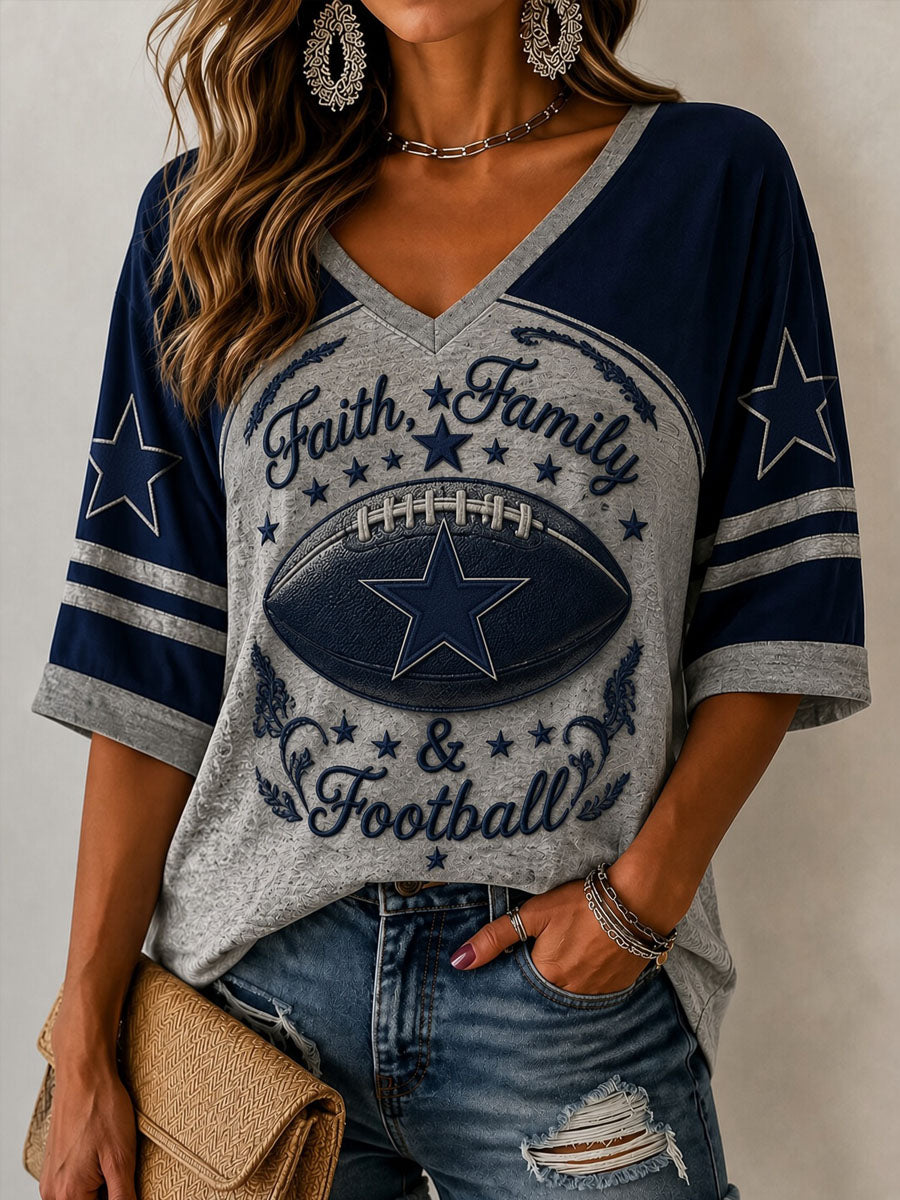 Women’s Rugby Dallas Printed Casual T-Shirt