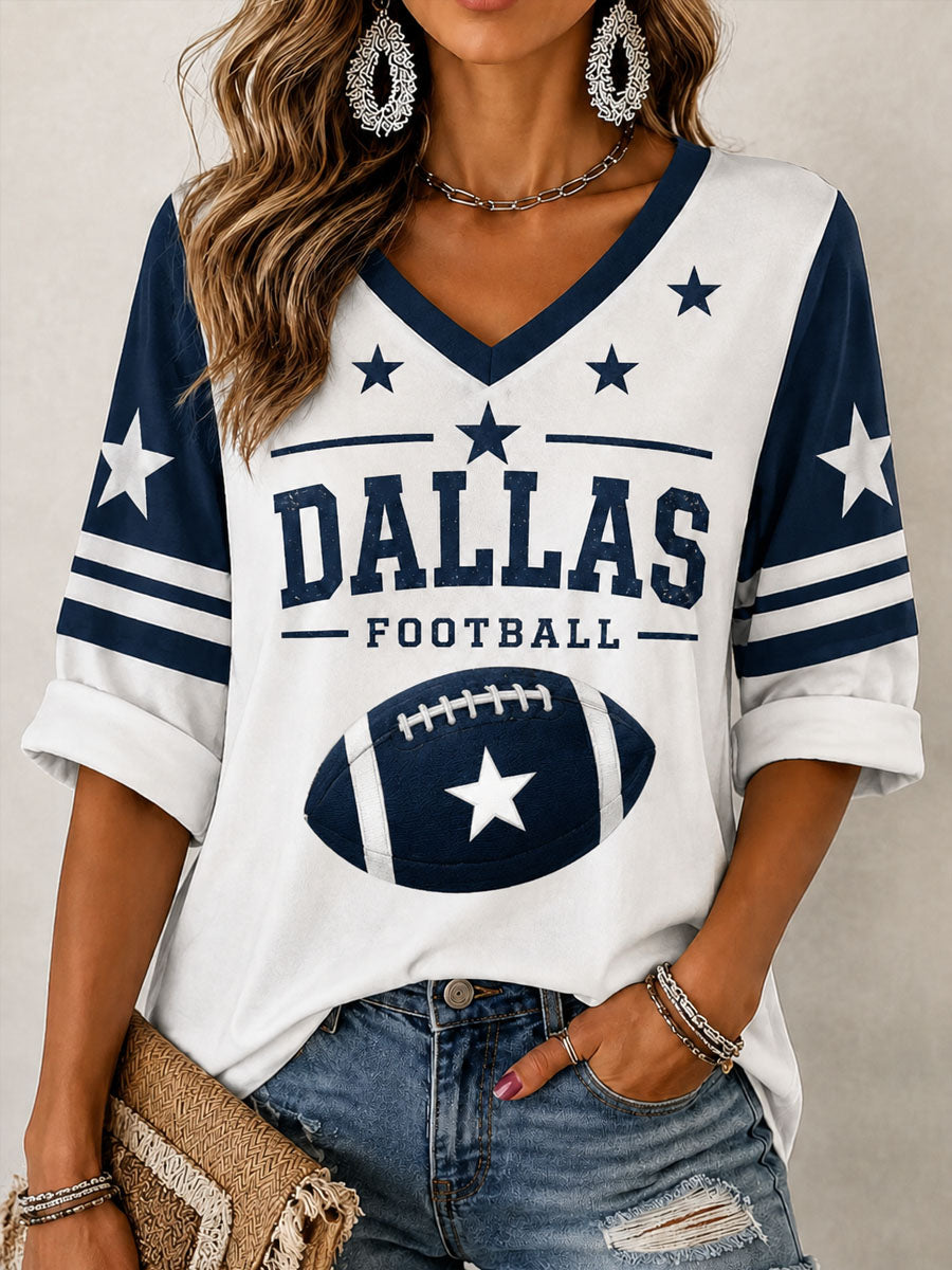 Women’s Rugby Dallas Printed Casual T-Shirt