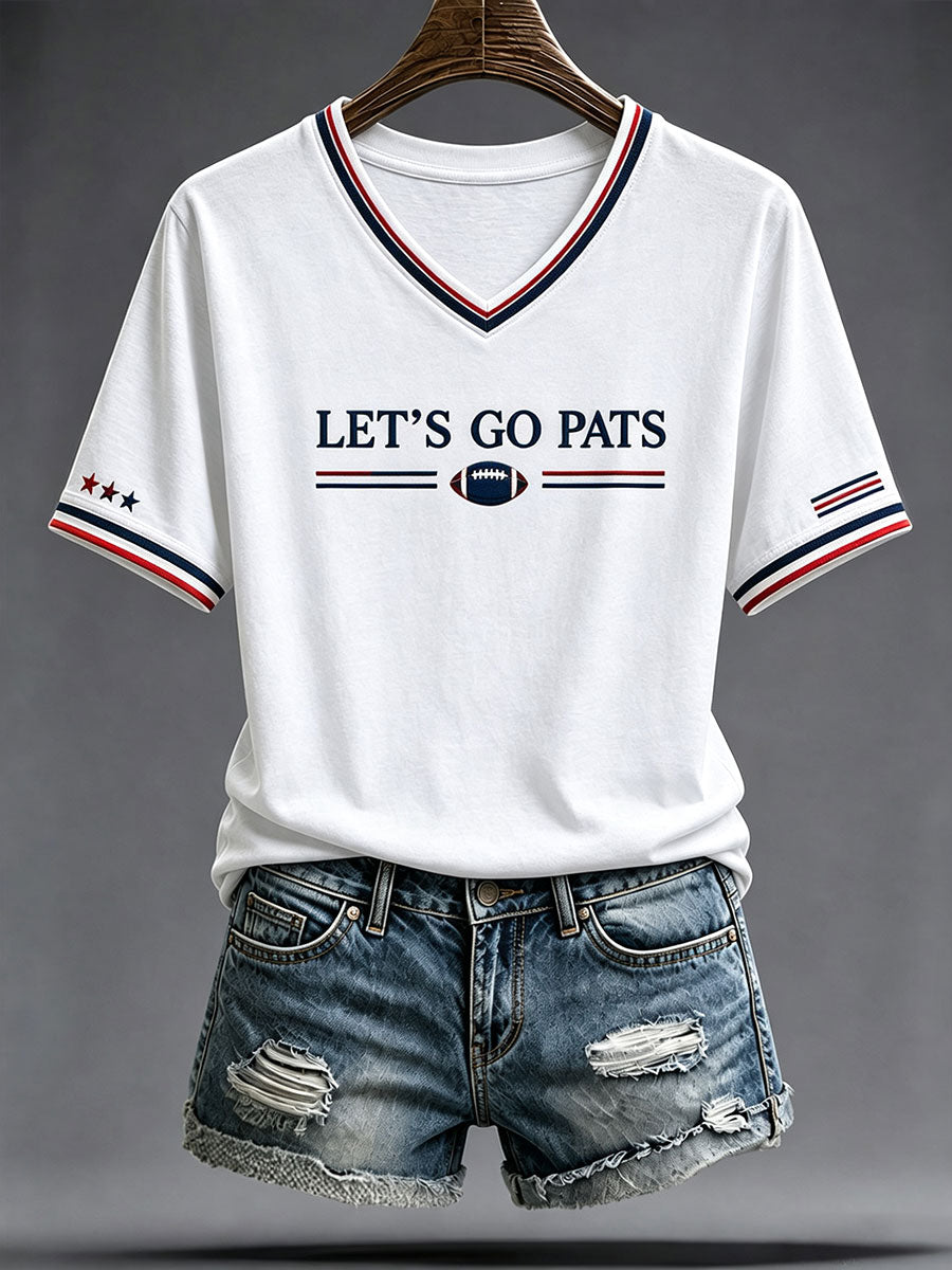 Women's Football Print Short-sleeved T-shirt