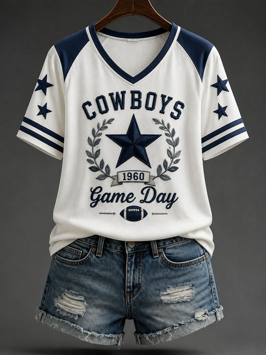 Women’s Rugby Dallas Printed Casual T-Shirt