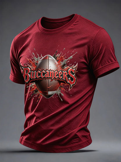 Men's Football Fan Print Short Sleeves T-shirt