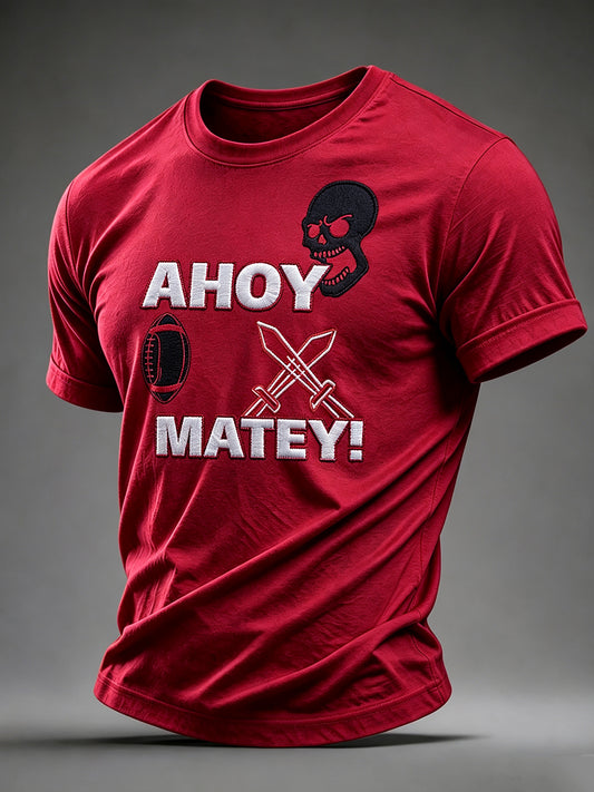 Men's Football Fan Print Short Sleeves T-shirt