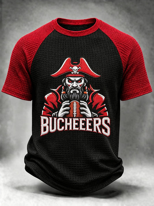 Men's Football Fan Print Waffle T-shirt