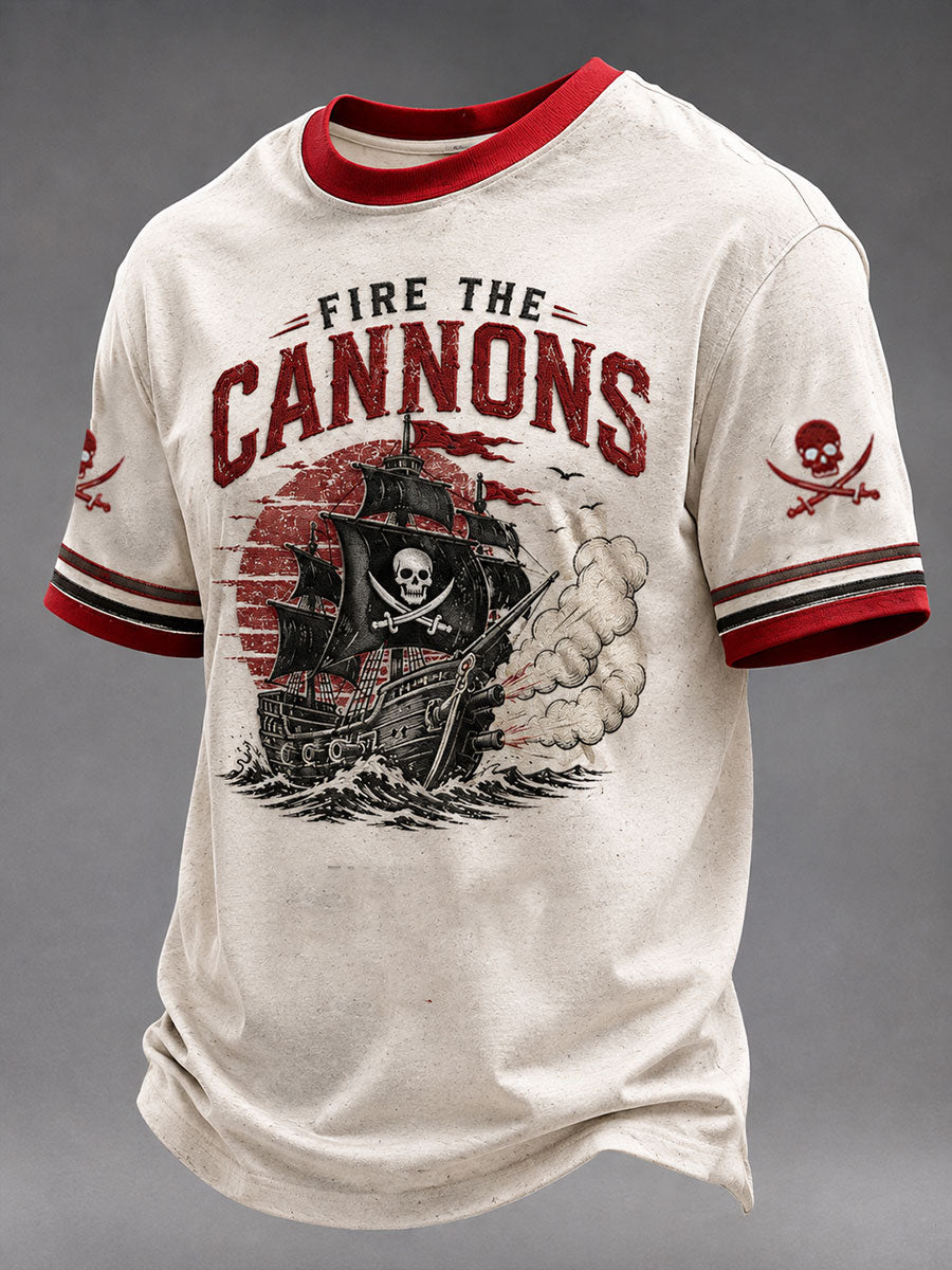 Men's Fire The Cannons Football Short Sleeves T-shirt