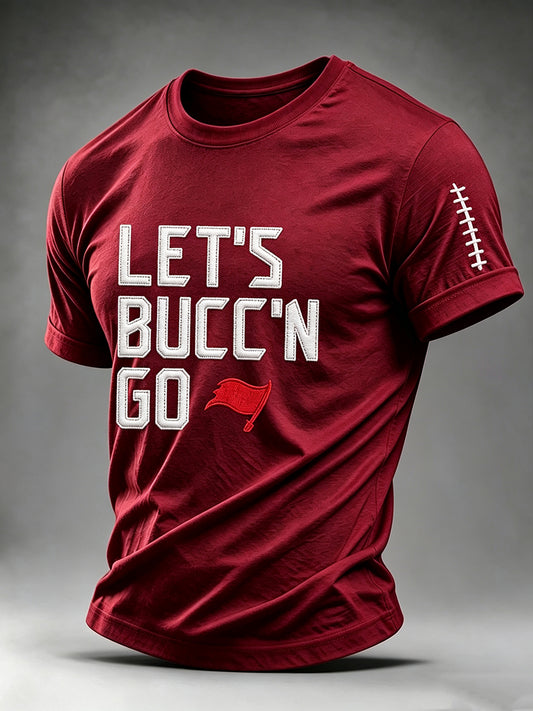 Men's Football Fan Print Causal T-shirt