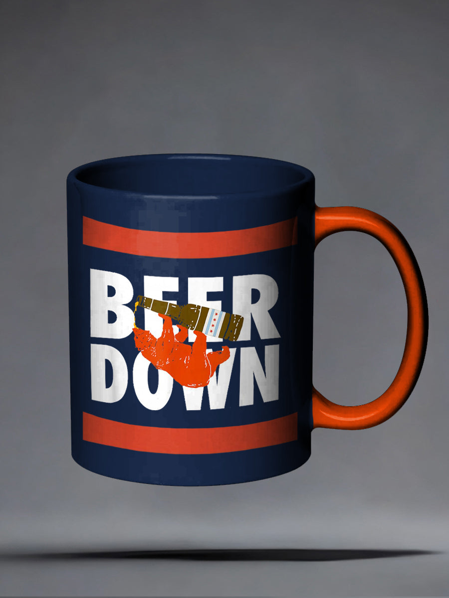 Chicago Football Lover Beers Down Mugs Beer Glasses
