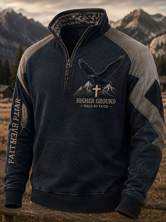 Men's Vintage Western Zip-Up Hoodie