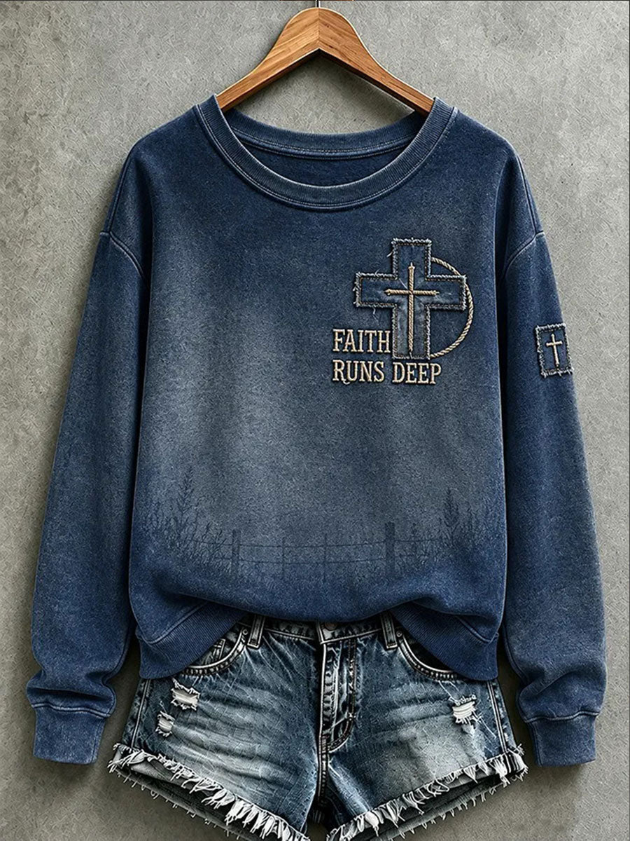 Women's "Faith Runs Deep" Faith Regular Sweatshirt