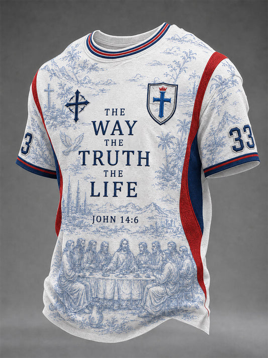 Men's 'The Way, The Truth, and The Life' Printed Casual T-Shirt