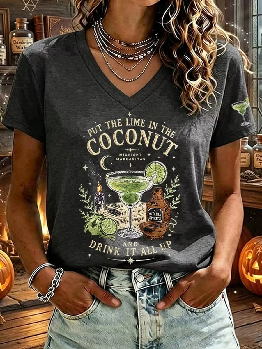 Women's Halloween print short-sleeved T-shirt