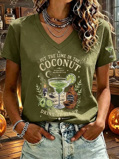 Women's Halloween print short-sleeved T-shirt